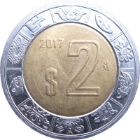 Мексика 2 песо 2017