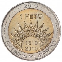Аргентина 1 песо 2010 Ледник Перито-Морено