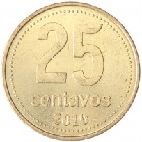 Монета Аргентина 25 сентаво 2010