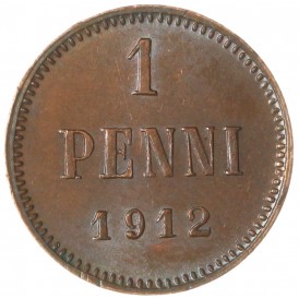 Монета 1 пенни 1912