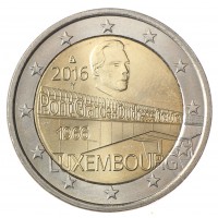 Монета Люксембург 2 евро 2016 Мост Шарлотты