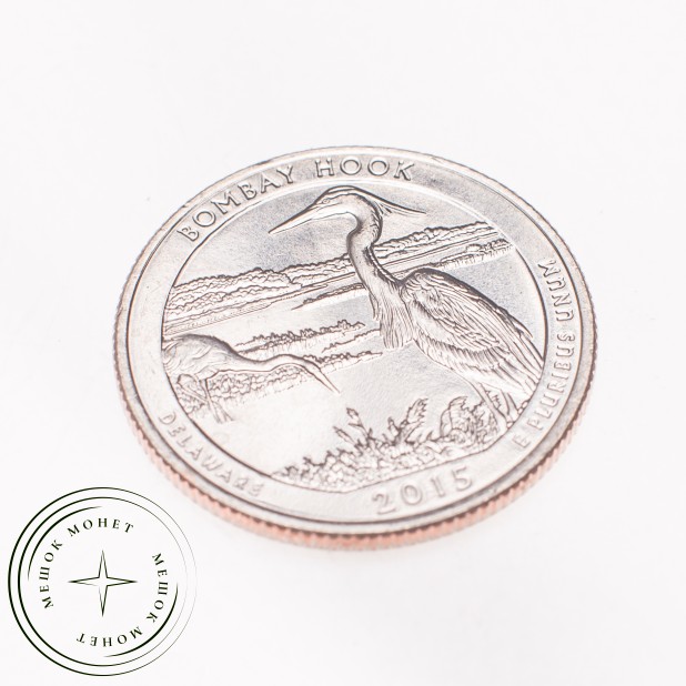 США 25 центов 2015 Бомбей Хук