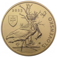 Монета Словакия 5 евро 2023 Черный аист