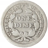 Монета США 10 центов 1856