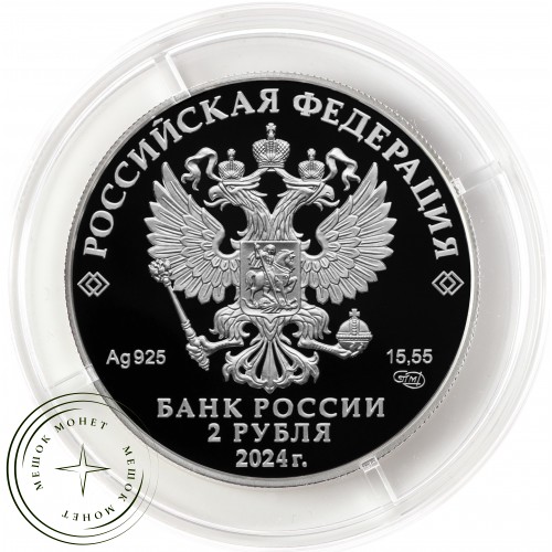 2 рубля 2024 Герой Советского Союза Б.Ф. Сафонов