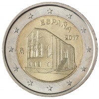 Монета Испания 2 евро 2017 Церковь Санта-Мария-дель-Наранко в Овьедо