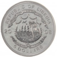 Либерия 5 долларов 2008 набор монет Танки второй мировой войны