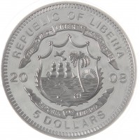 Либерия 5 долларов 2008 набор монет Танки второй мировой войны