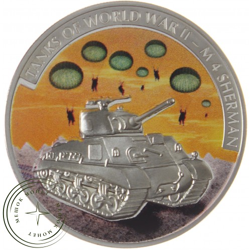 Либерия 5 долларов 2008 набор монет Танки второй мировой войны — 53280268