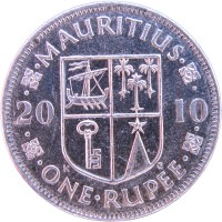Монета Маврикий 1 рупия 2010