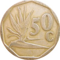 Монета ЮАР 50 центов 1994