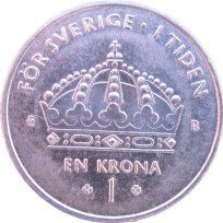 Монета Швеция 1 крона 2001