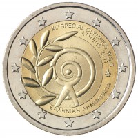Монета Греция 2 евро 2011 Всемирные Специальные Олимпийские игры