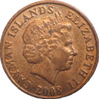 Монета Каймановы острова 1 цент 2008