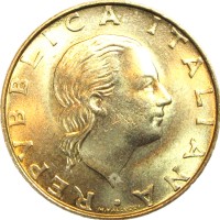 Монета Италия 200 лир 1999 Карабинеры, защита культурного наследия