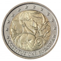 Монета Италия 2 евро 2005 Годовщина принятия европейской конституции