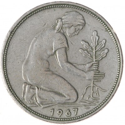 Монета Германия 50 пфеннигов 1967