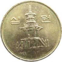 Монета Южная Корея 10 вон 2003