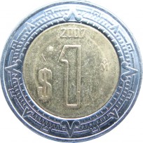 Монета Мексика 1 песо 2007