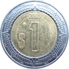 Монета Мексика 1 песо 2007