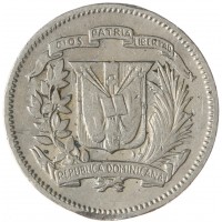 Монета Доминикана 10 сентаво 1967