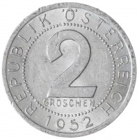 Монета Австрия 2 гроша 1952