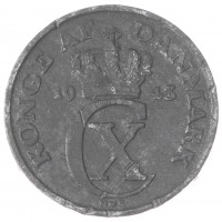 Монета Дания 1 эре 1943