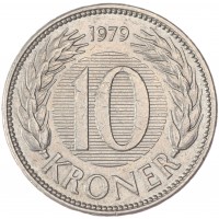 Монета Дания 10 крон 1979