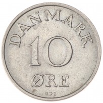 Монета Дания 10 эре 1958