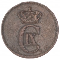 Монета Дания 2 эре 1874