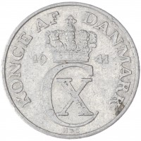 Монета Дания 2 эре 1941