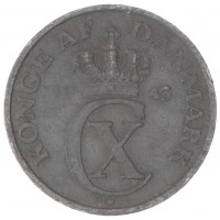 Монета Дания 2 эре 1943