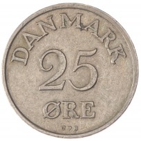 Монета Дания 25 эре 1956
