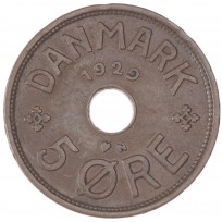 Монета Дания 5 эре 1929