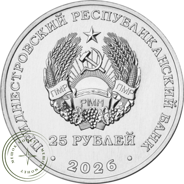 Приднестровье 25 рублей 2026 35 лет Правительству ПМР — 937046312