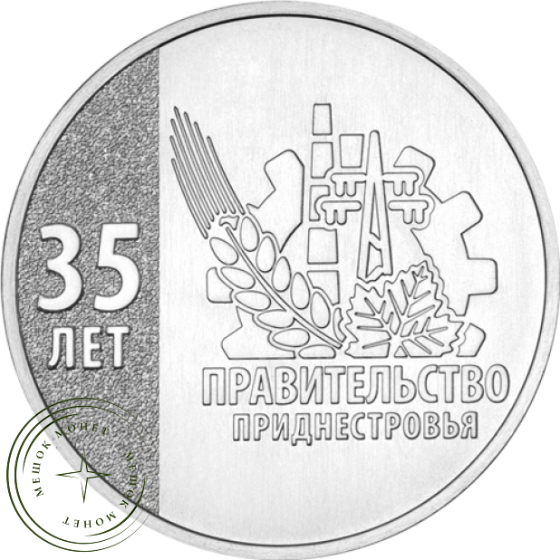 Приднестровье 25 рублей 2026 35 лет Правительству ПМР — 937046312