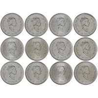 Канада 25 центов 2000 Миллениум набор монет Человеческие Ценности 12 шт