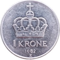 Норвегия 1 крона 1982