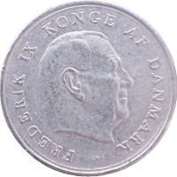 Монета Дания 1 крона 1963