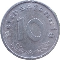 Монета Германия 10 рейхспфеннигов 1940