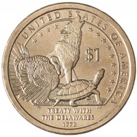 Монета США 1 доллар 2013 Договор с Делаварами