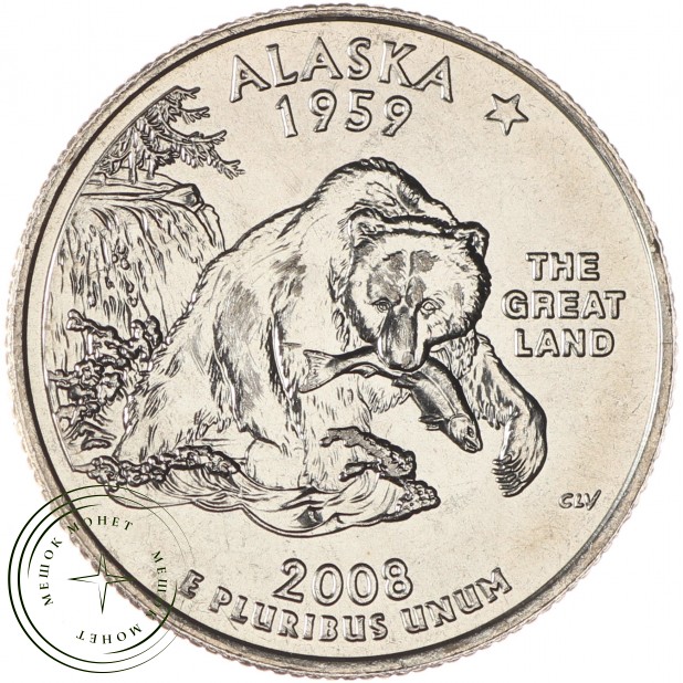 США 25 центов 2008 Аляска