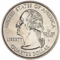 Монета США 25 центов 2008 Аляска