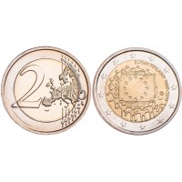 Монета Финляндия 2 евро 2015 30 лет Флагу Европы