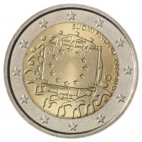 Монета Финляндия 2 евро 2015 30 лет Флагу Европы