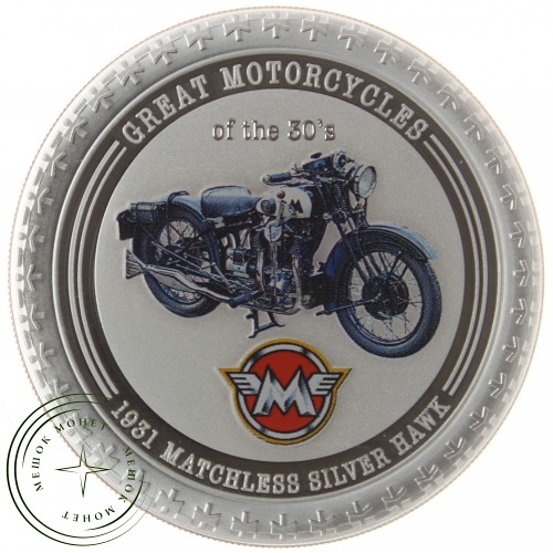 Острова Кука 2 доллара 2007 Мотоциклы 30-х: Matchless Silver Hawk — 32437461