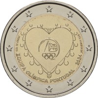 Монета Португалия 2 евро 2024 Олимпийские игры 2024 года