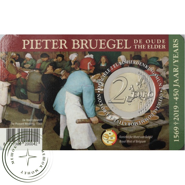 Бельгия 2 евро 2019 450 лет со дня смерти Питера Брейгеля старшего (Буклет)