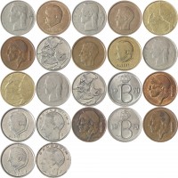 Набор монет Бельгии (22 монеты)