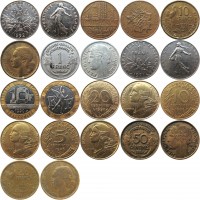 Набор монет Франции (11 монет)